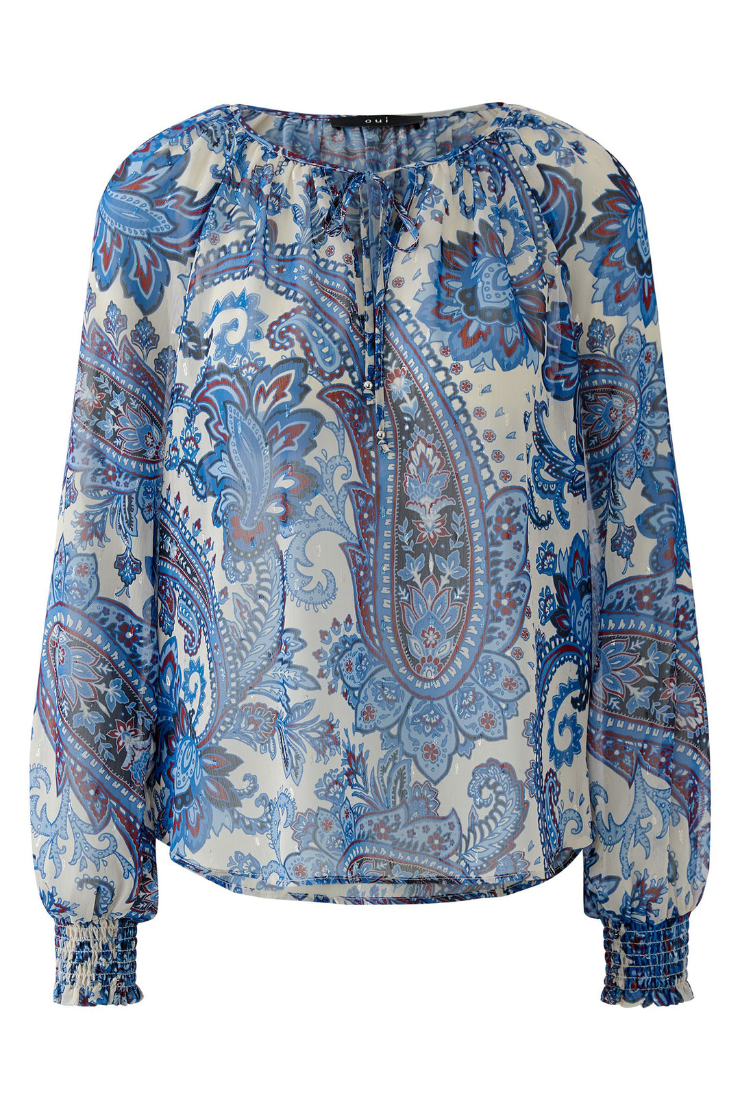 Oui 96462 0115 Off White Blue Paisley Print Blouse