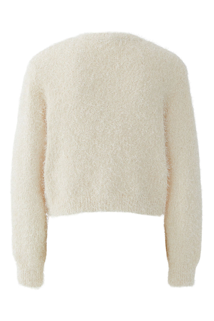 Oui 96610 1088 Whitecap Grey Textured Knit Cardigan