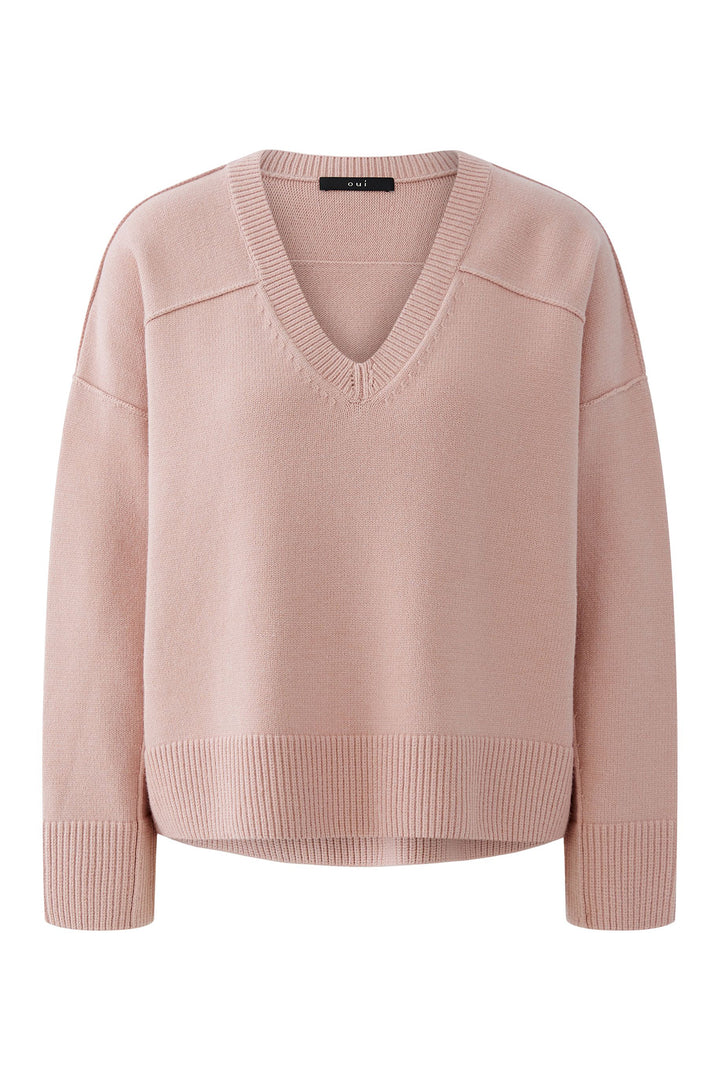 Oui 96752 3092 Dusty Rose V-Neck Jumper