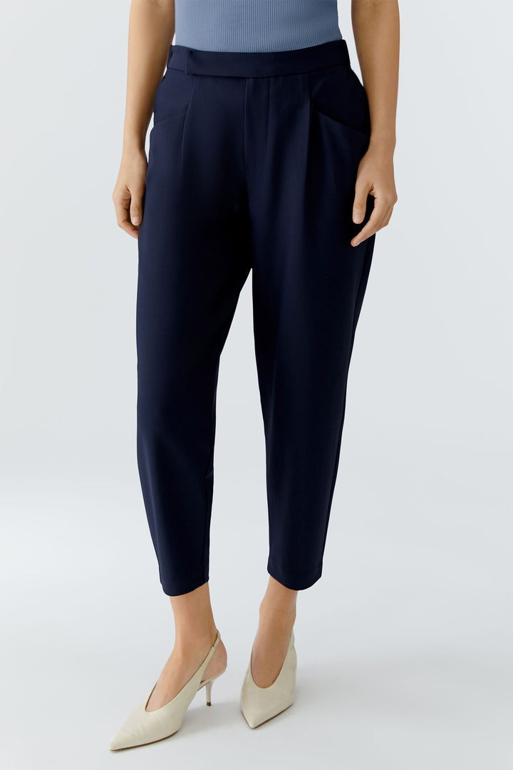 Oui 97143 5742 Dark Blue Cropped Trousers