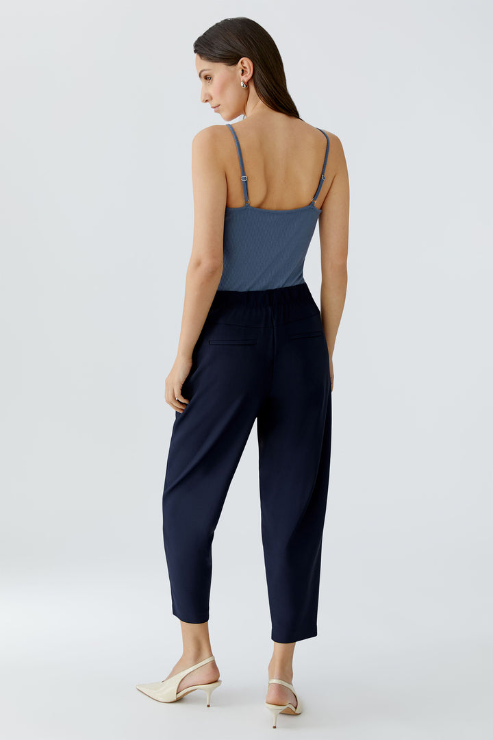 Oui 97143 5742 Dark Blue Cropped Trousers