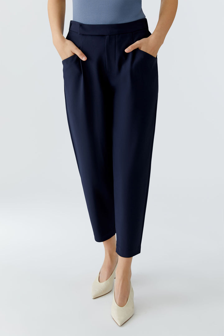 Oui 97143 5742 Dark Blue Cropped Trousers