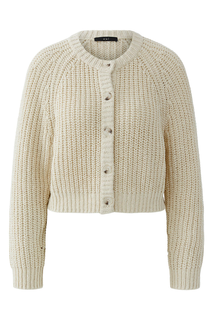 Oui 97755 1088 Whitecap Grey Cardigan