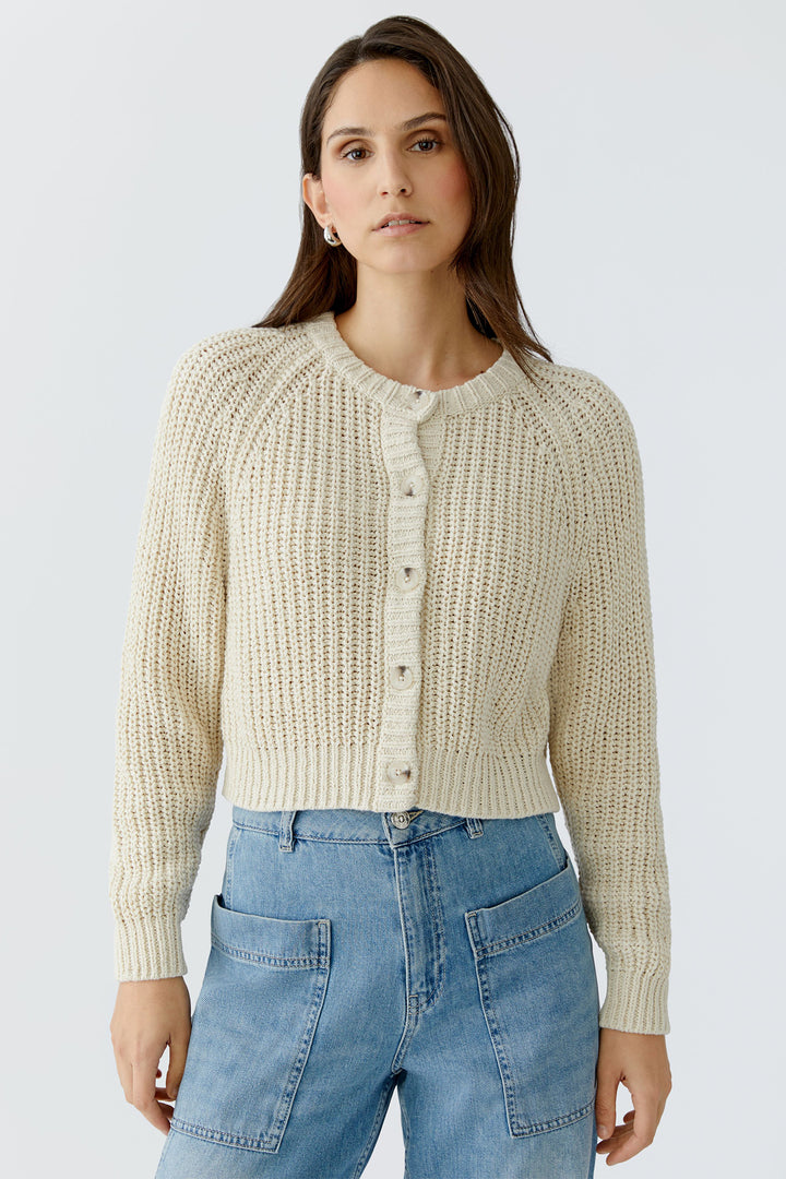 Oui 97755 1088 Whitecap Grey Cardigan