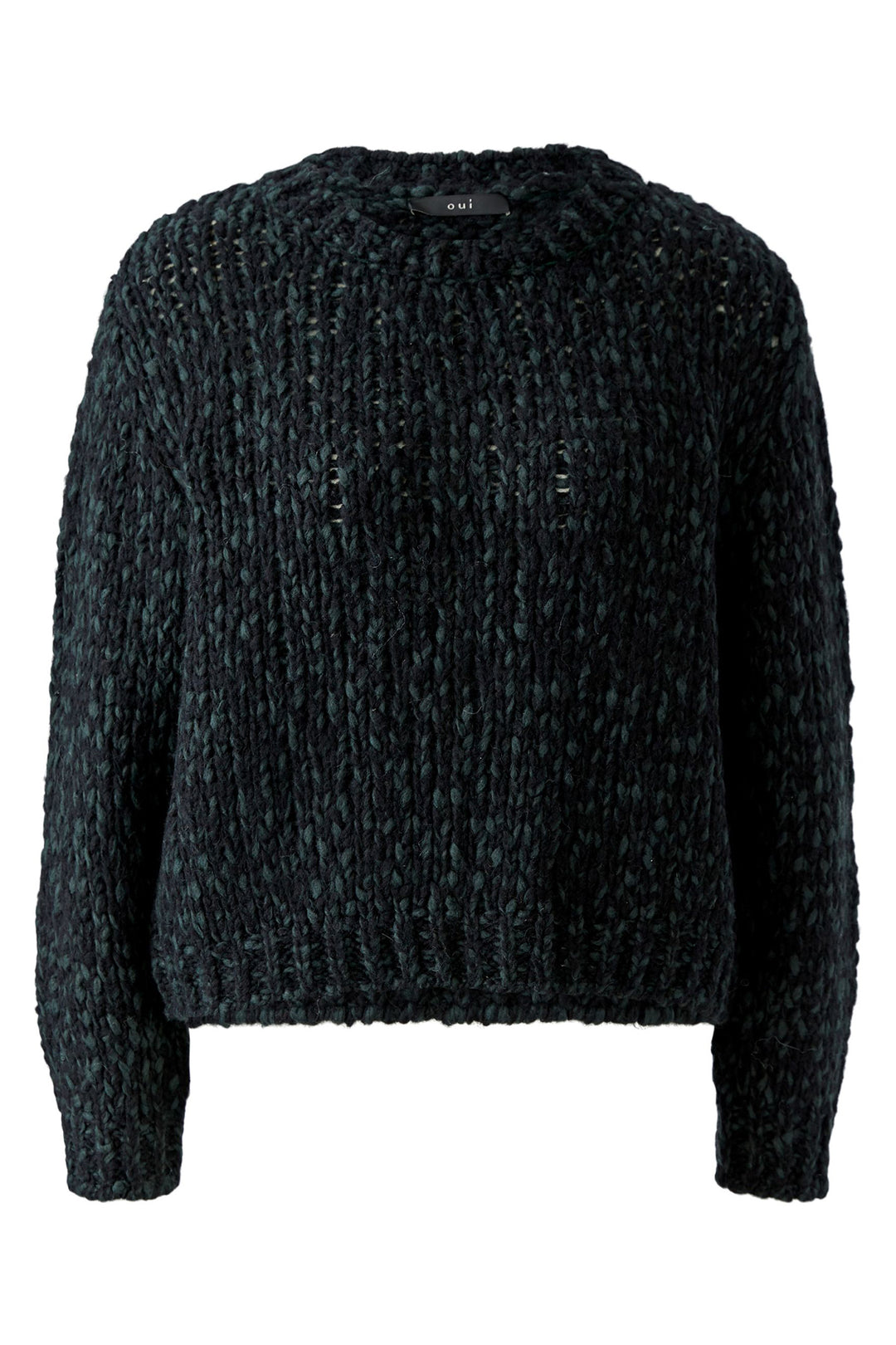 Oui Black Green Jumper at Shirley Allum