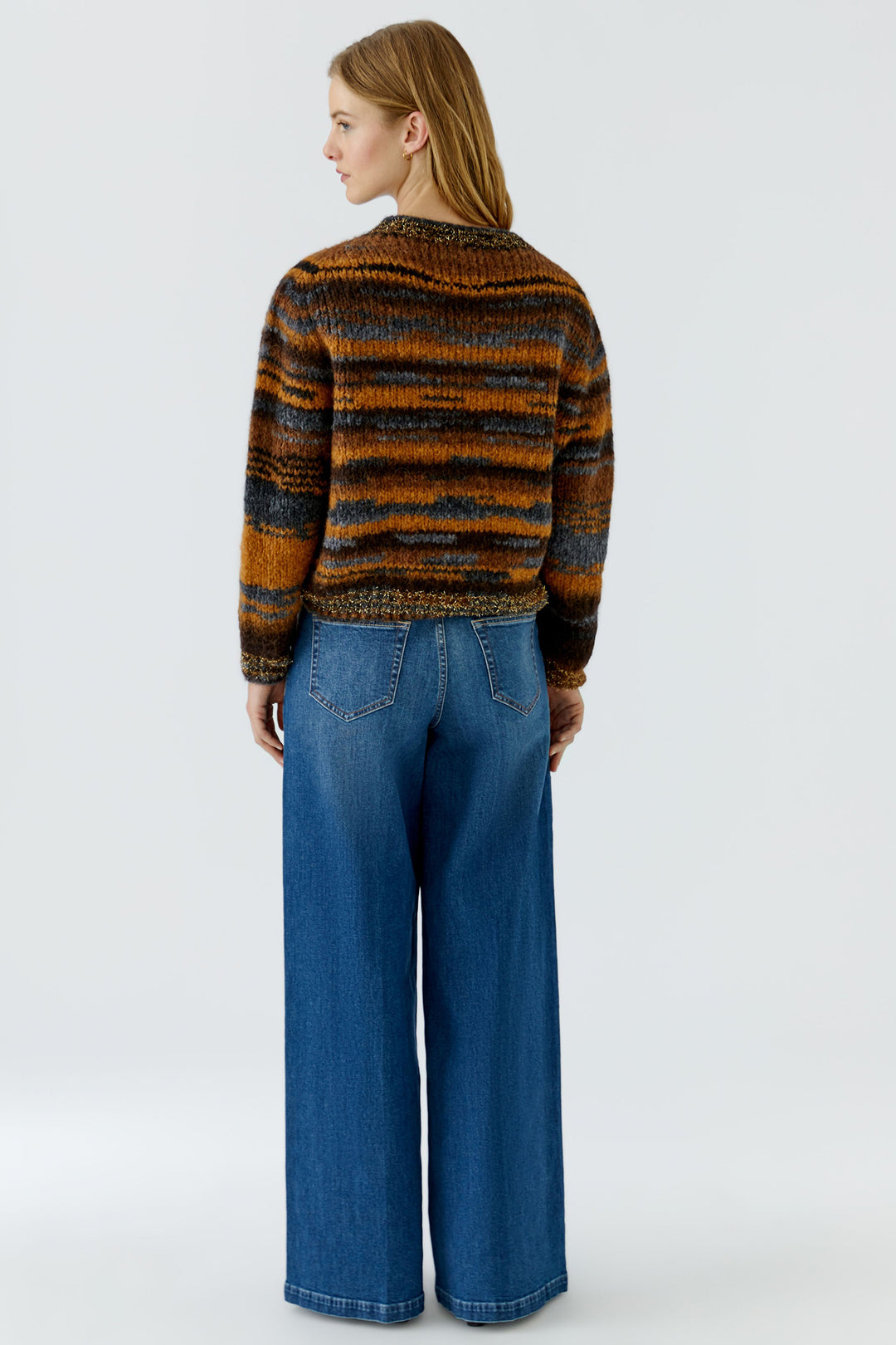Oui Dark Brown Camel Jumper at Shirley Allum