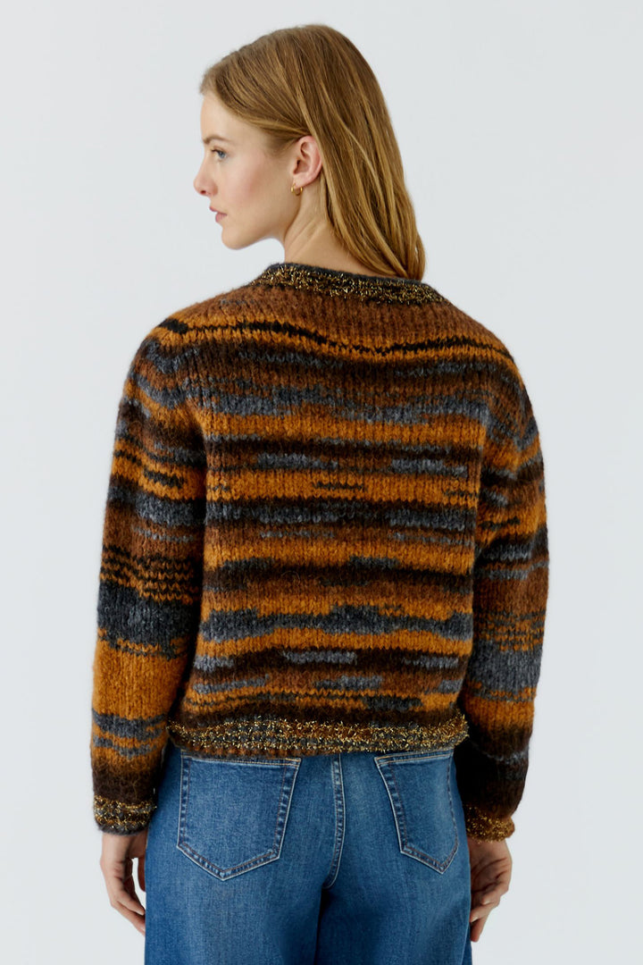 Oui Dark Brown Camel Jumper at Shirley Allum