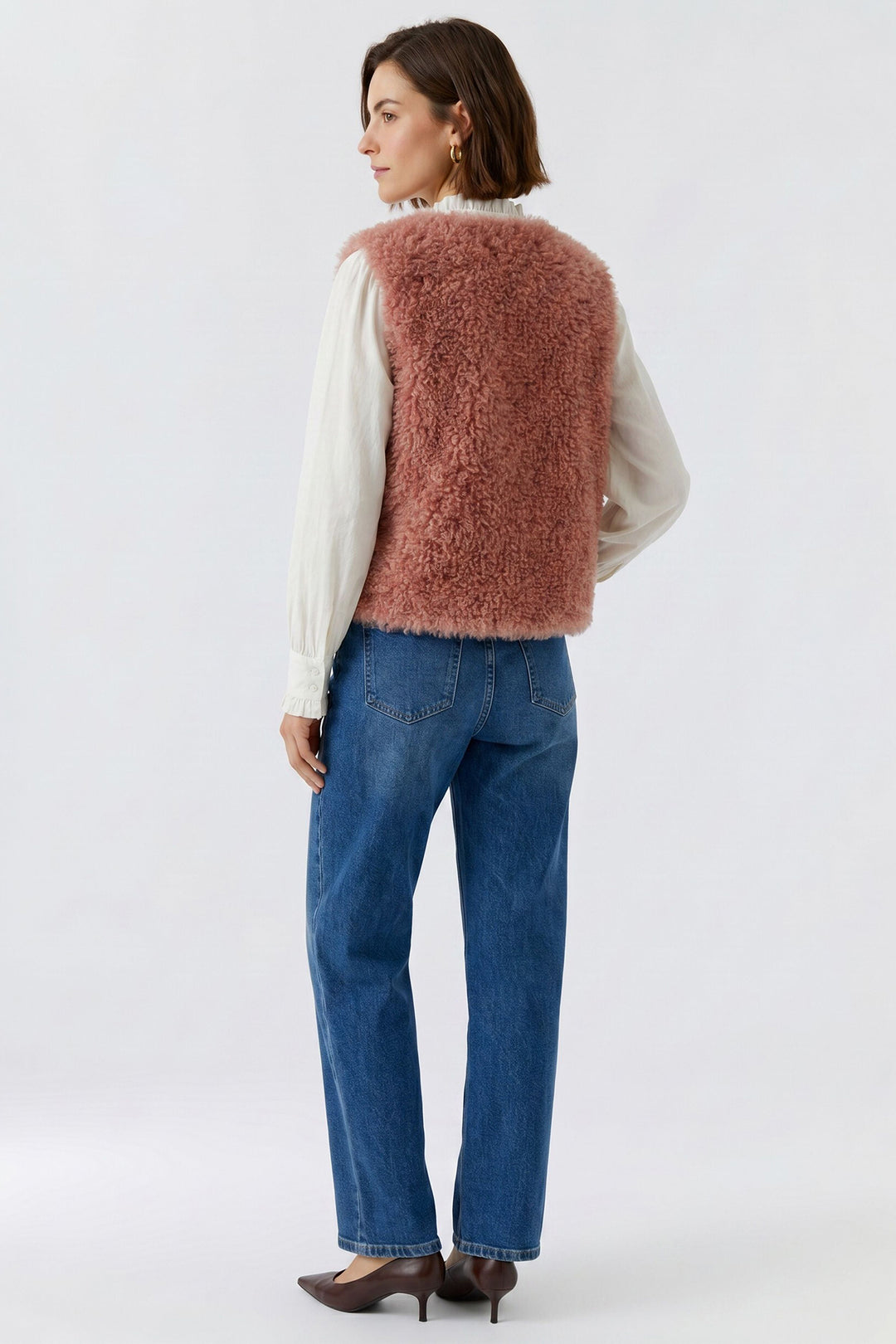 Oui Rose Waistcoat at Shirley Allum