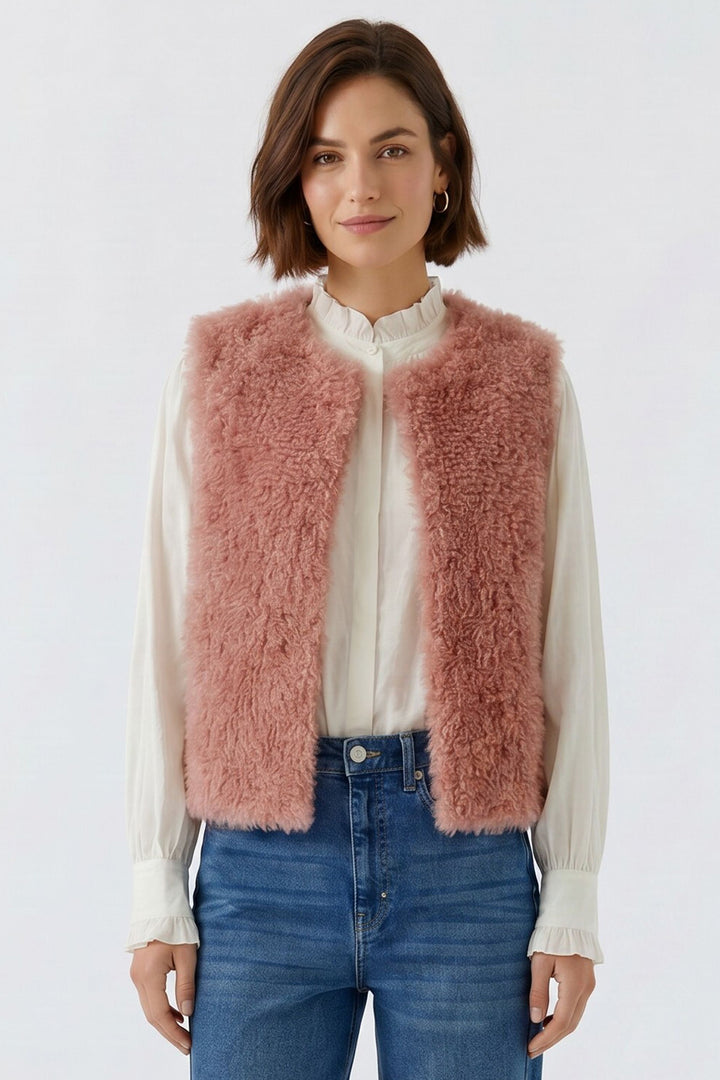 Oui Rose Waistcoat at Shirley Allum
