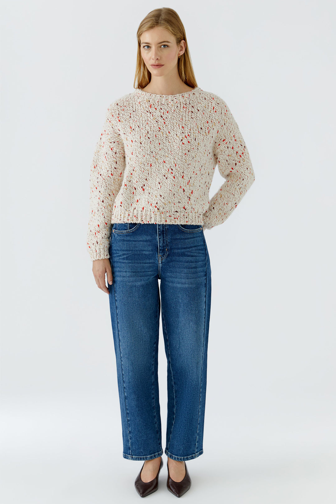 Oui White Yellow Jumper at Shirley Allum