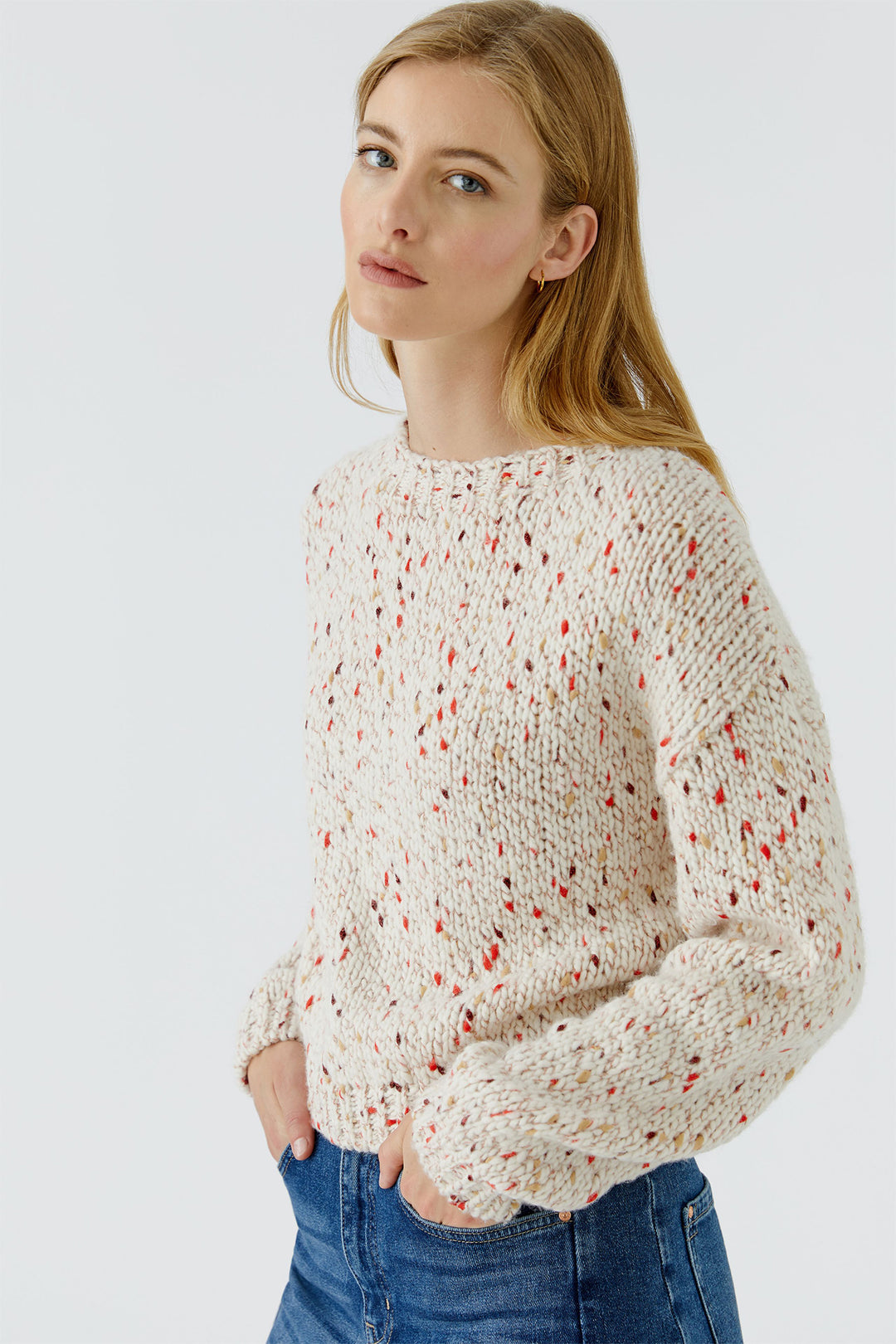 Oui White Yellow Jumper at Shirley Allum