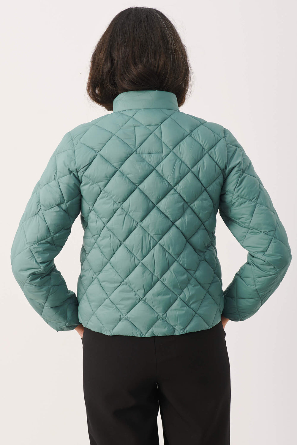 Part Two 30307752 OliaPW 175110 Trellis Green Diamond Padded Jacket - Shirley Allum Boutique