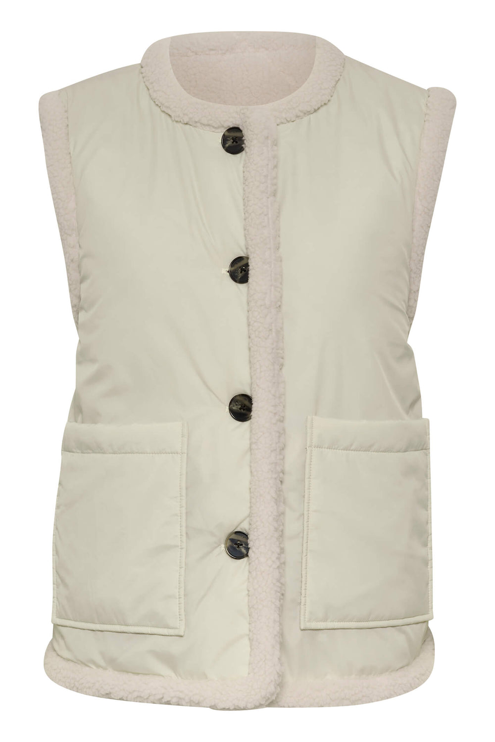 Part Two 30307781 CiggaPW 302292 Oatmeal Caper Cream Reversible Gilet - Shirley Allum Boutique