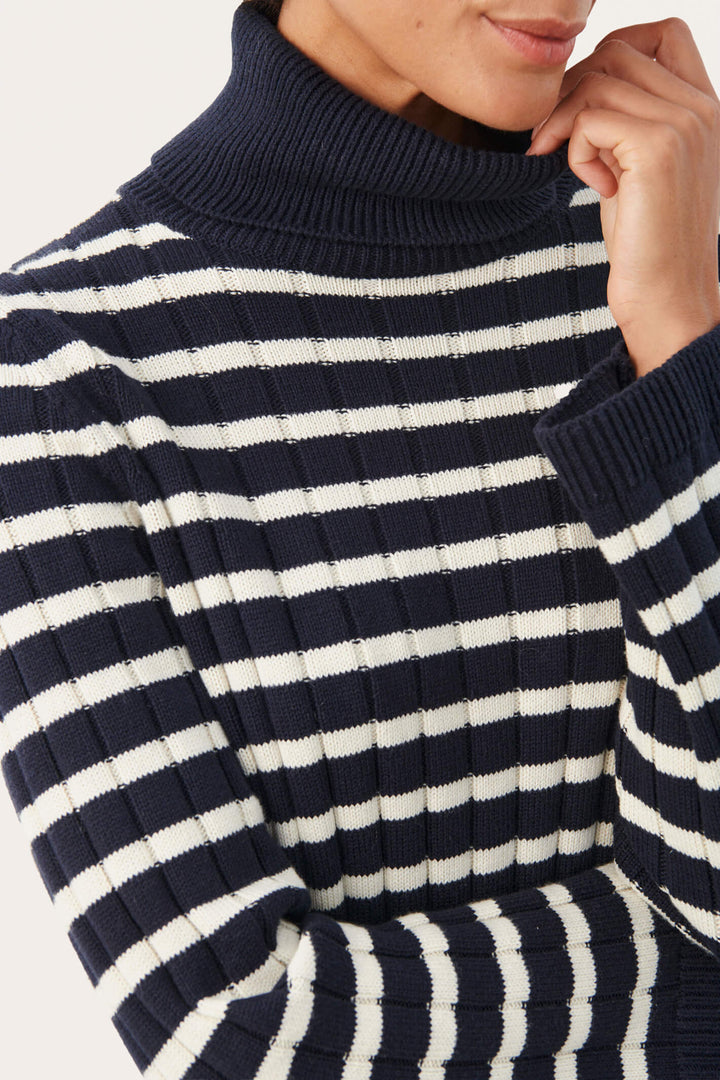 Part Two 30307967 CallunaPW 302375 Dark Navy Stripe Jumper - Shirley Allum Boutique