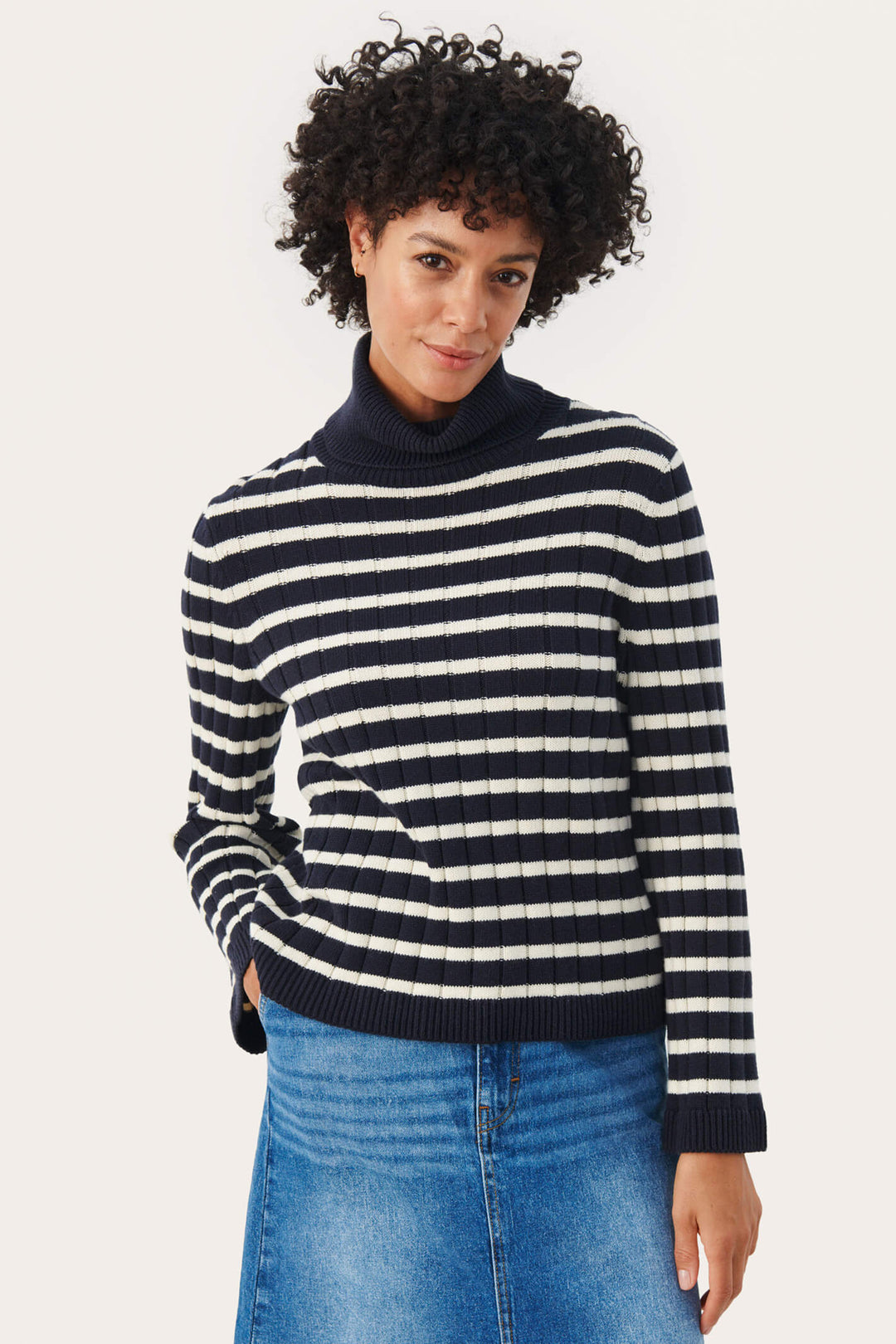 Part Two 30307967 CallunaPW 302375 Dark Navy Stripe Jumper - Shirley Allum Boutique