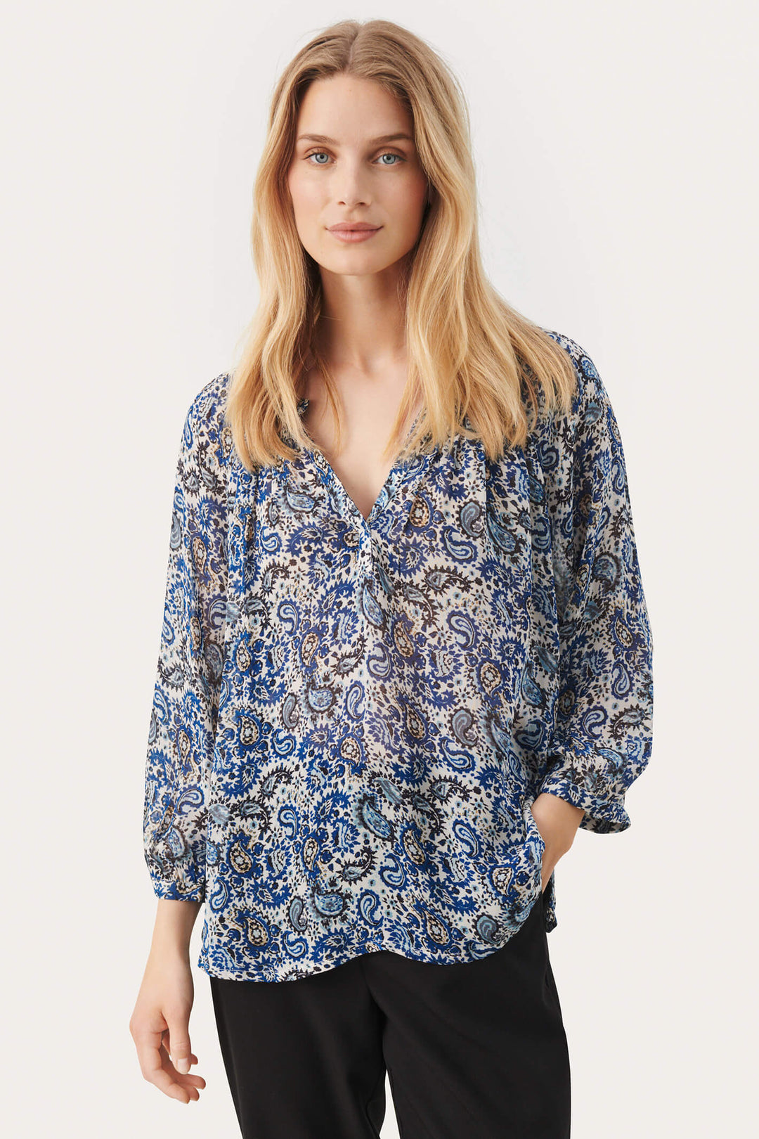 Part Two 30308108 ErdonaePW 302397 Blue Paisley Print Blouse - Shirley Allum Boutique