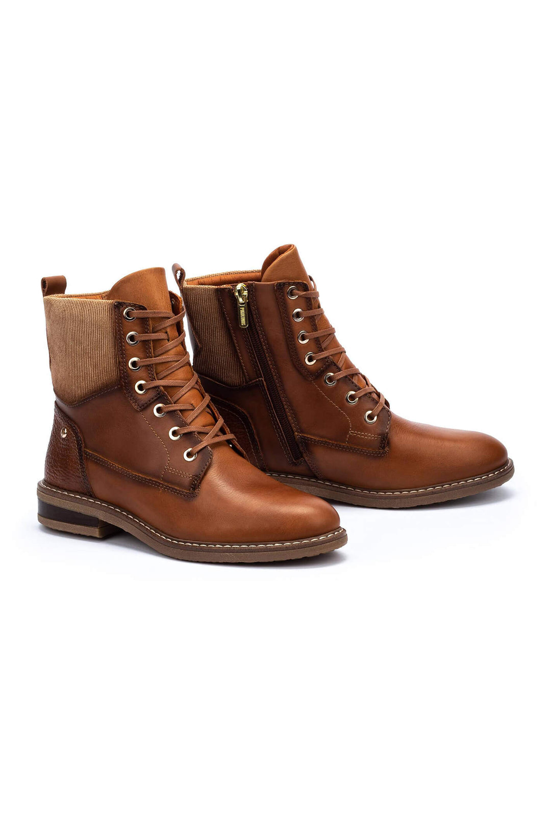 Pikolinos Aldaya W8J-8966C1 Brandy Brown Lace & Zip Ankle Boots - Shirley Allum Boutique