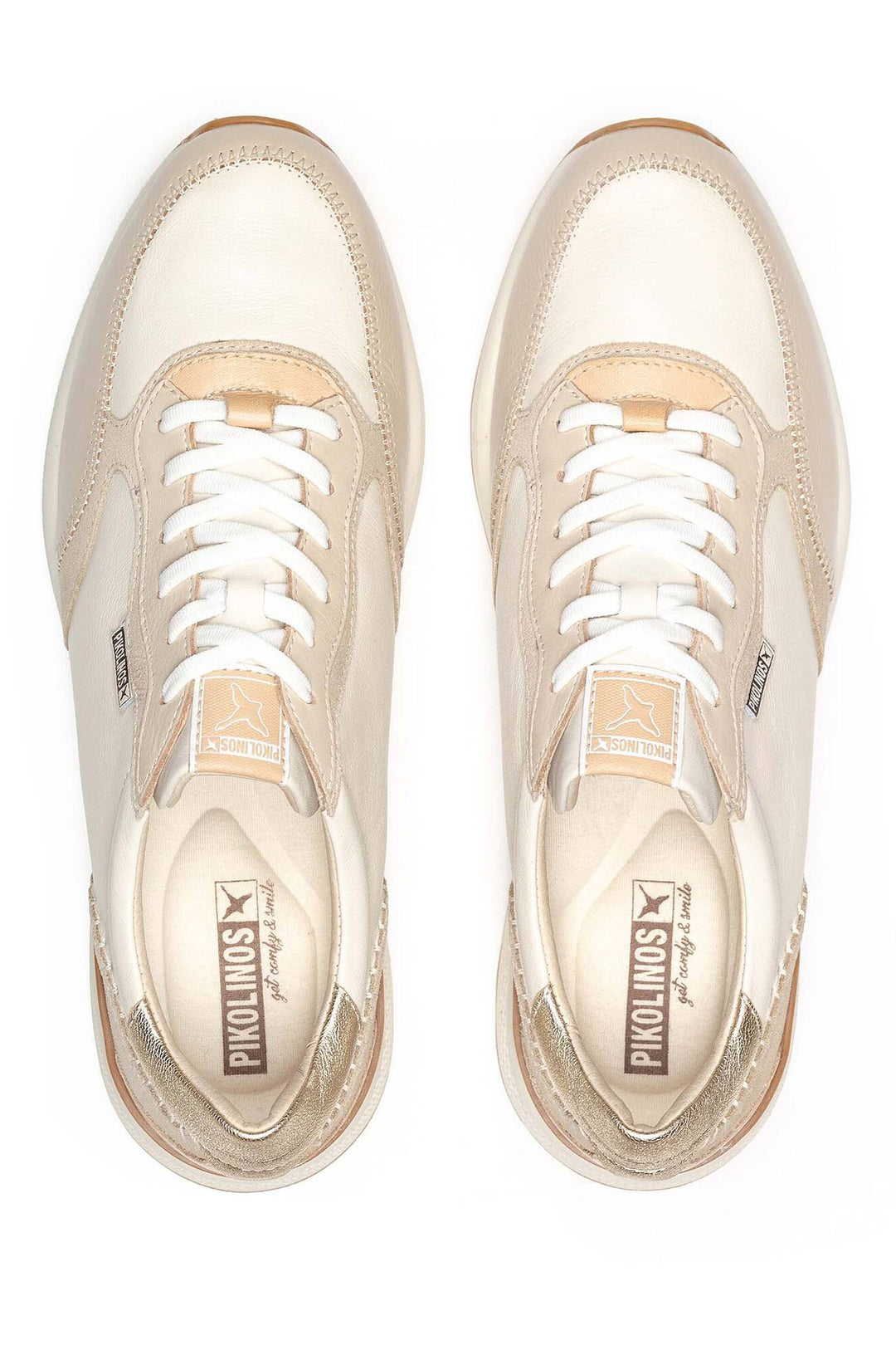 Pikolinos Arrecife Beige Leather Trainers W1M-6625C1