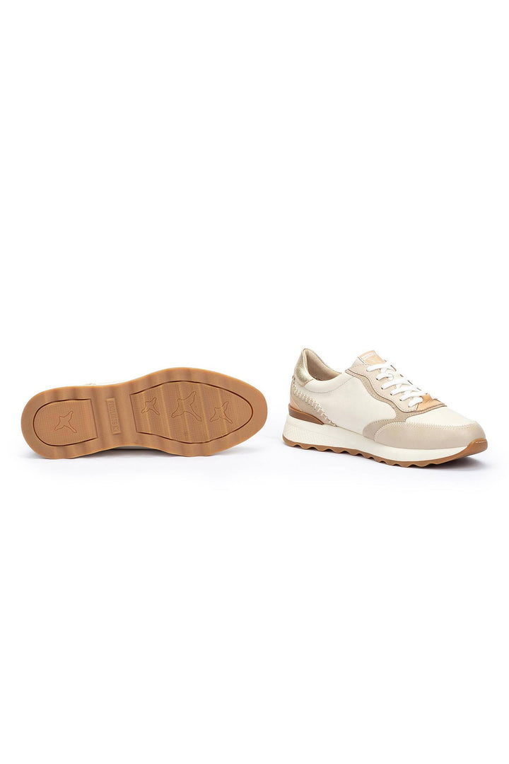 Pikolinos Arrecife Beige Leather Trainers W1M-6625C1