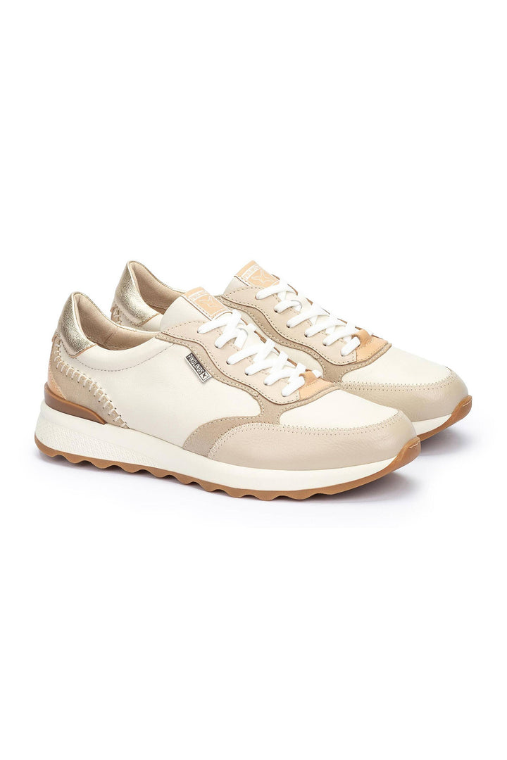 Pikolinos Arrecife Beige Leather Trainers W1M-6625C1