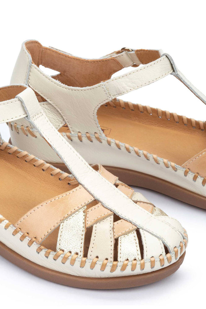 Pikolinos Cadaques W8K-0705C1 Cream Leather Sandal - Shirley Allum Boutique