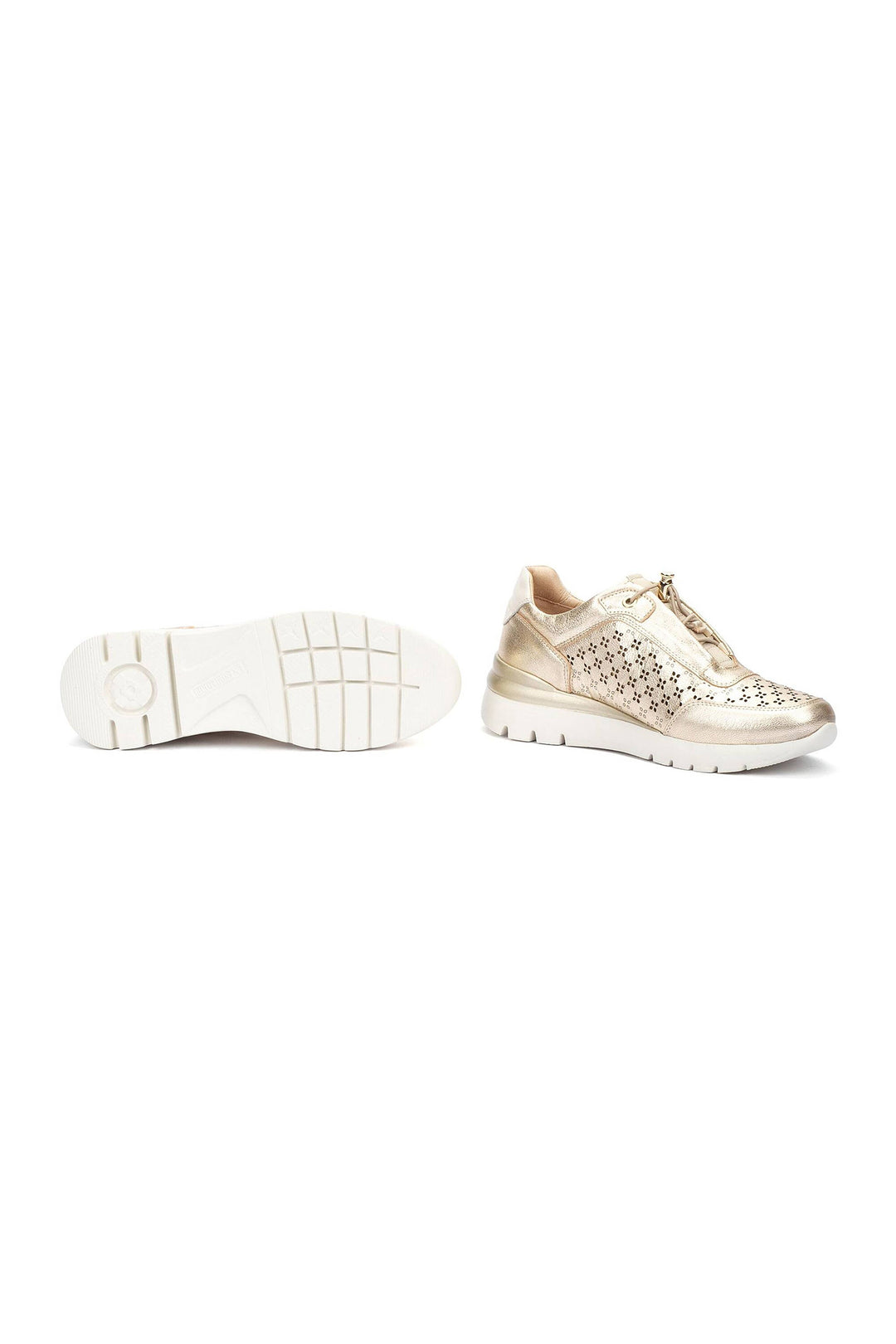 Pikolinos Cantabria Gold Leather Lace Trainers W4R-6707CLC1