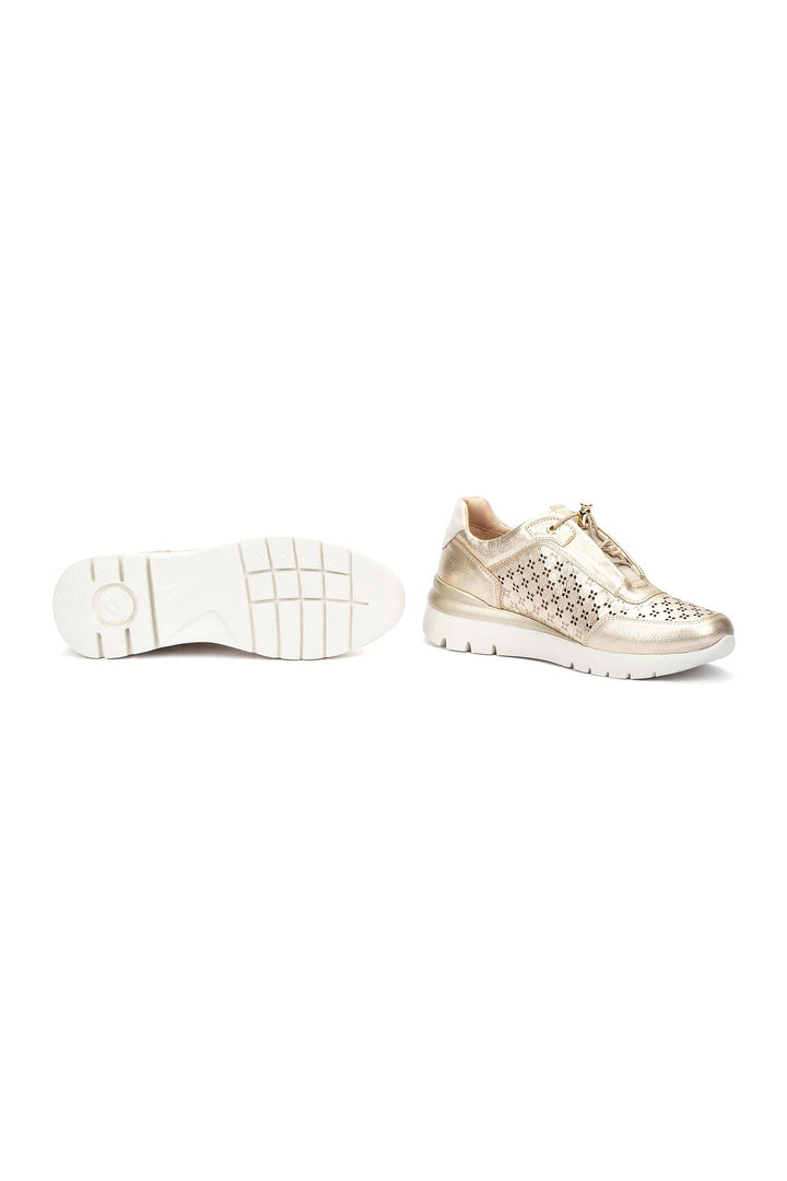 Pikolinos Cantabria Gold Leather Lace Trainers W4R-6707CLC1