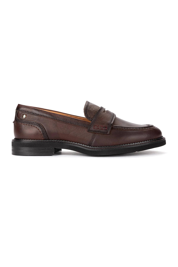 Pikolinos Deva Caoba Brown Leather Penny Loafers W2L-3959, side view