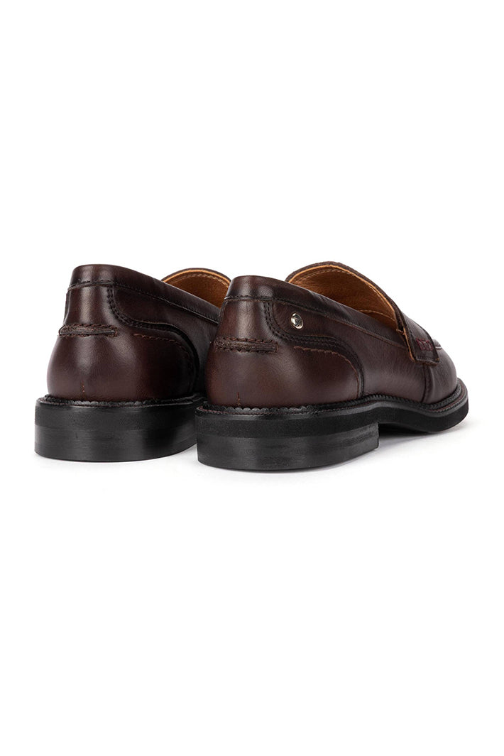 Pikolinos Deva Caoba Brown Leather Penny Loafers W2L-3959, back view