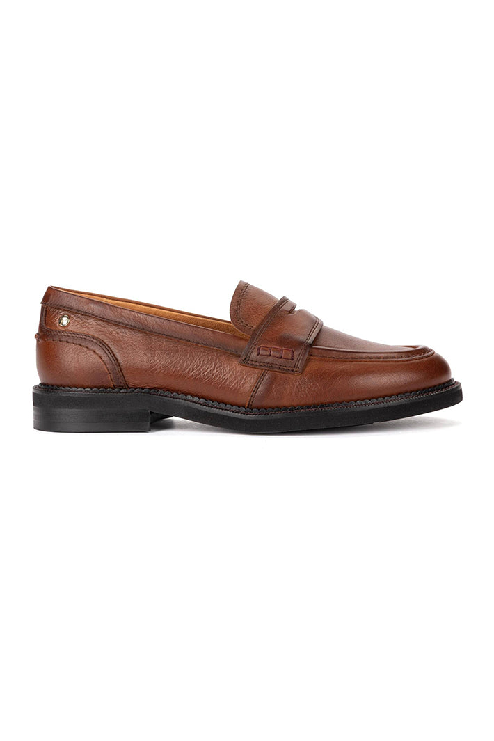 Pikolinos Deva Cuero Brown Leather Penny Loafers W2L-3959, side view