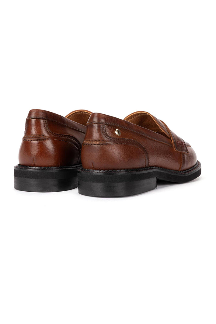 Pikolinos Deva Cuero Brown Leather Penny Loafers W2L-3959, back view