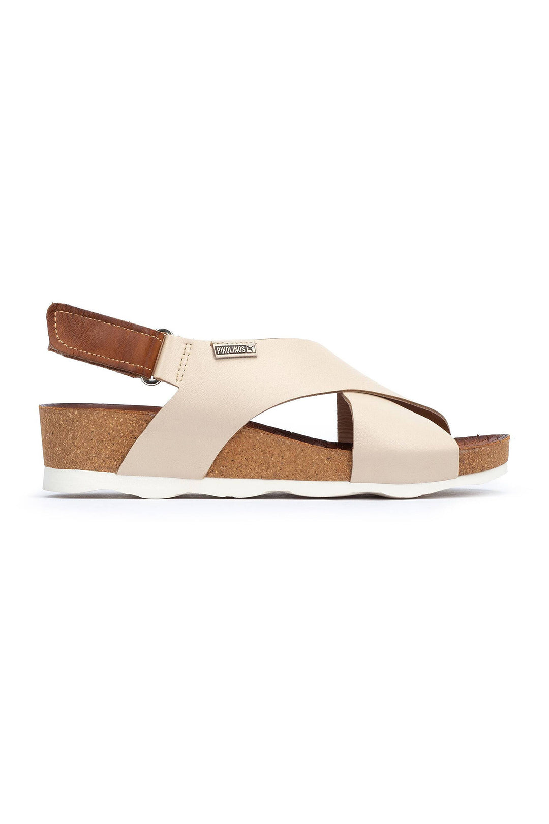 Pikolinos Mahon Beige Leather Velcro Wedge Sandal W9E-0912