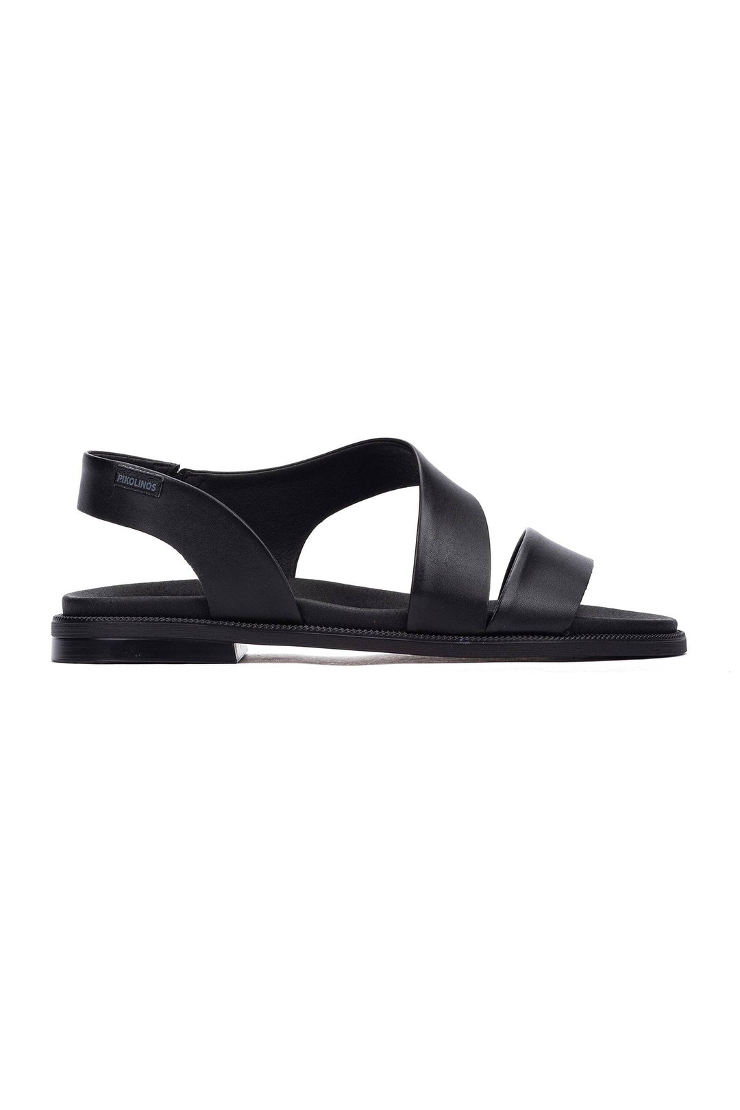 Pikolinos Navia Black Leather Flat Sandals W3E-0652