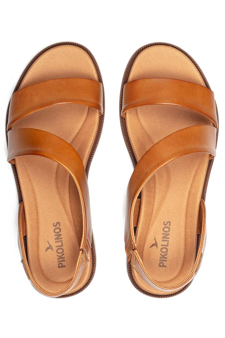 Pikolinos Navia Brandy Brown Leather Flat Sandals W3E-0652