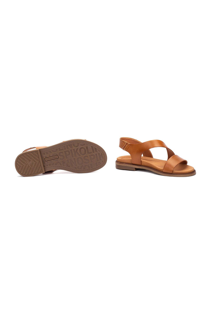 Pikolinos Navia Brandy Brown Leather Flat Sandals W3E-0652