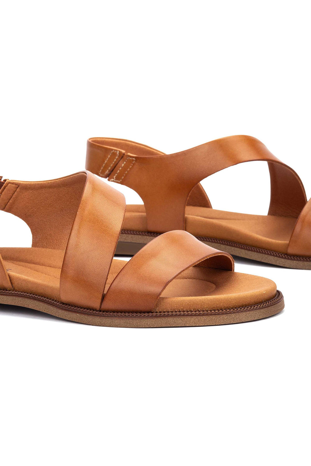 Pikolinos Navia Brandy Brown Leather Flat Sandals W3E-0652