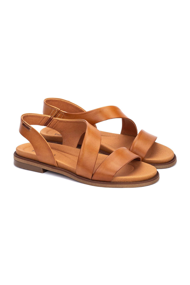Pikolinos Navia Brandy Brown Leather Flat Sandals W3E-0652