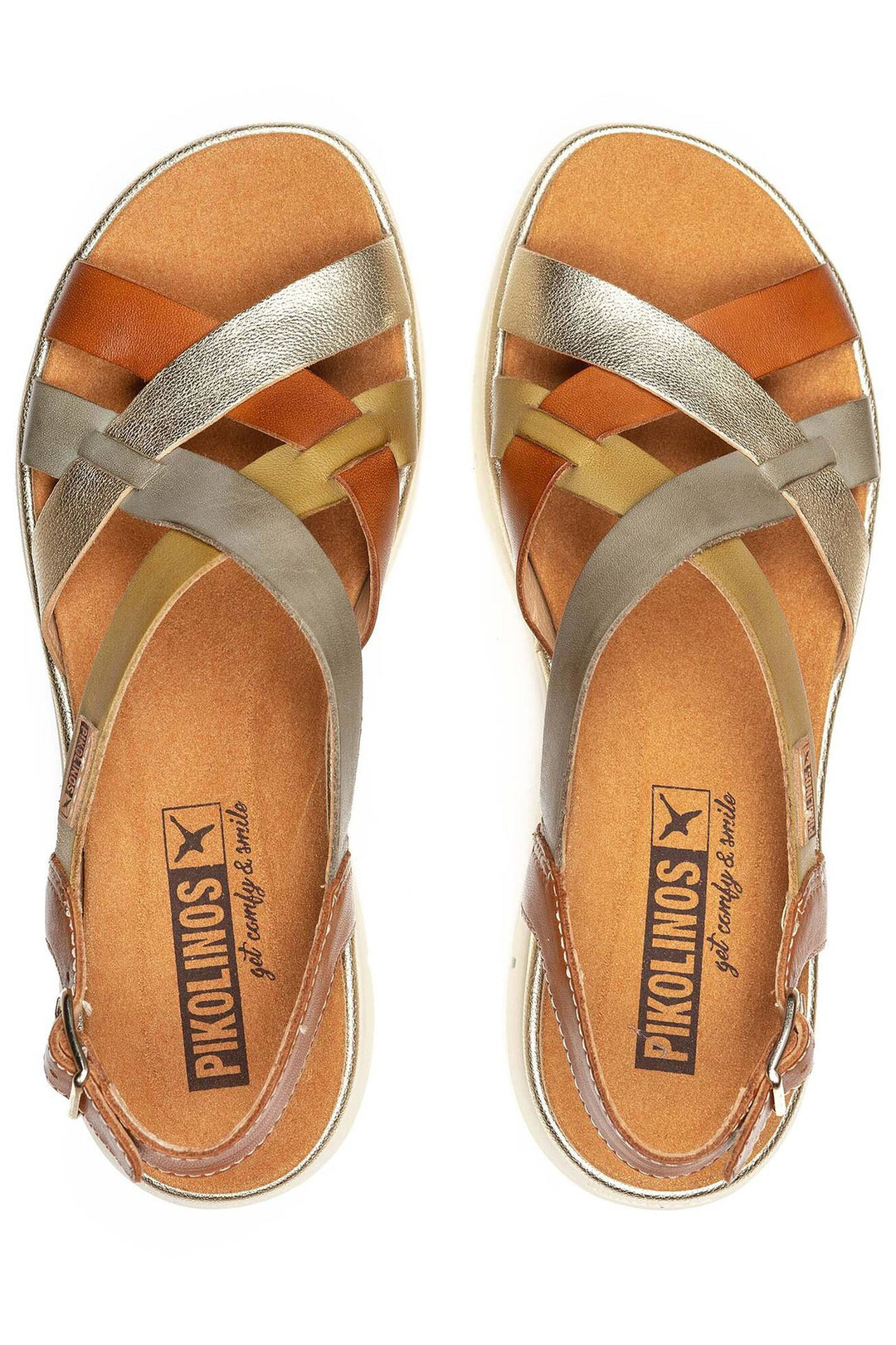 Pikolinos Palma Brandy Brown Leather Sandals W4N-0650C1