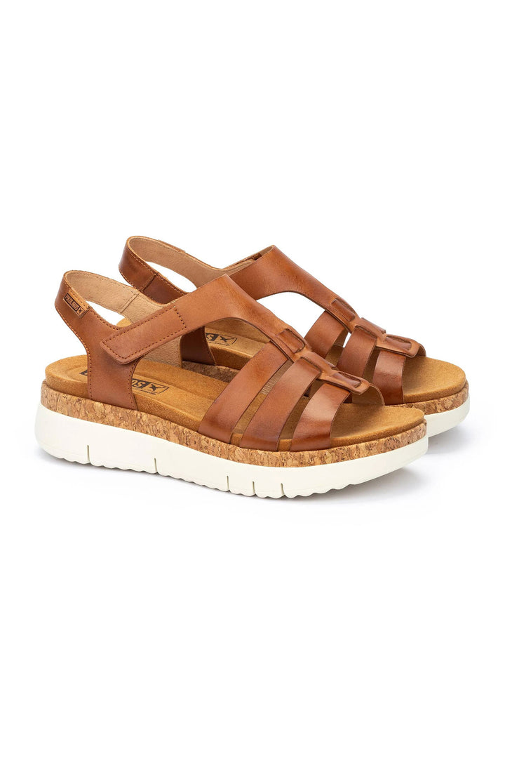 Pikolinos Palma Brandy Brown Velcro Sandals W4N-0754
