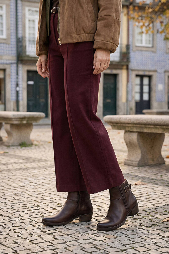 Pikolinos Utiel Caoba Brown Leather Ankle Boots W7P-8501, lifestyle view