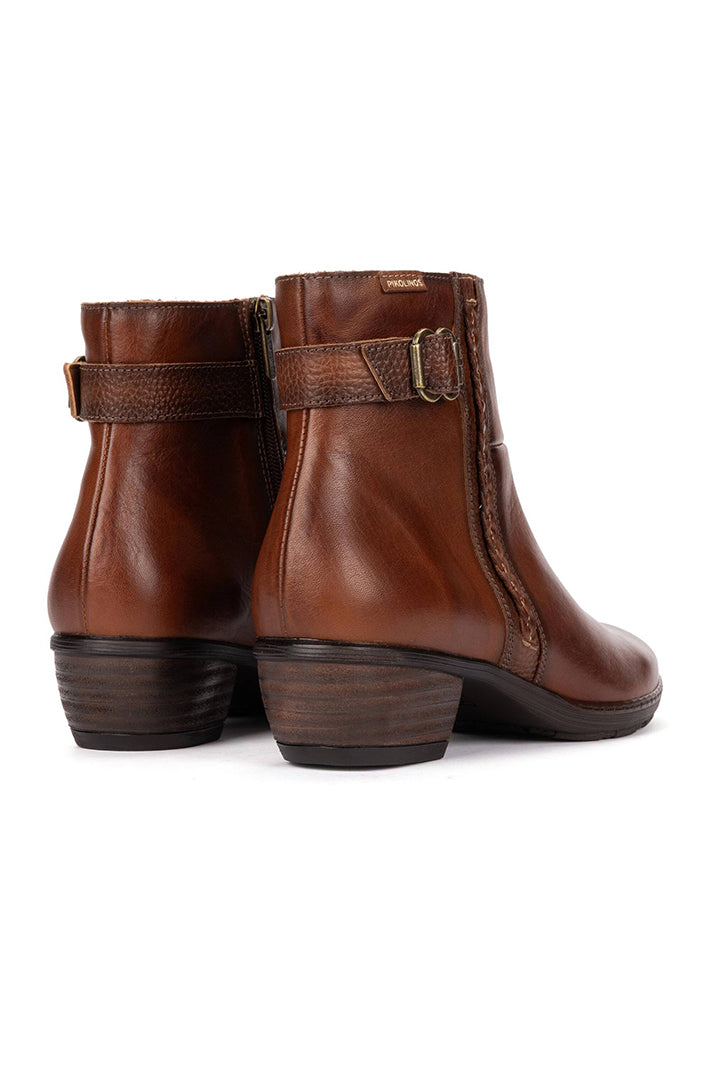 Pikolinos Utiel Cuero Brown Leather Ankle Boots W7P-8501C1, back view