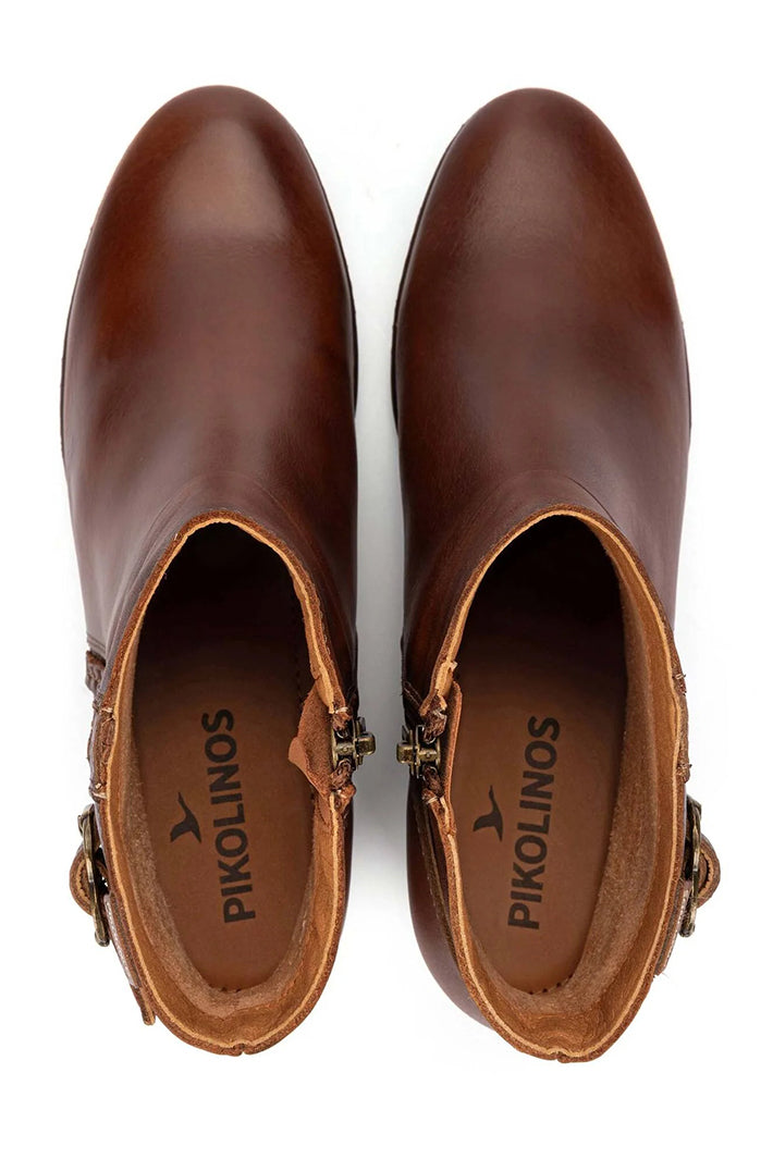 Pikolinos Utiel Cuero Brown Leather Ankle Boots W7P-8501C1, top view