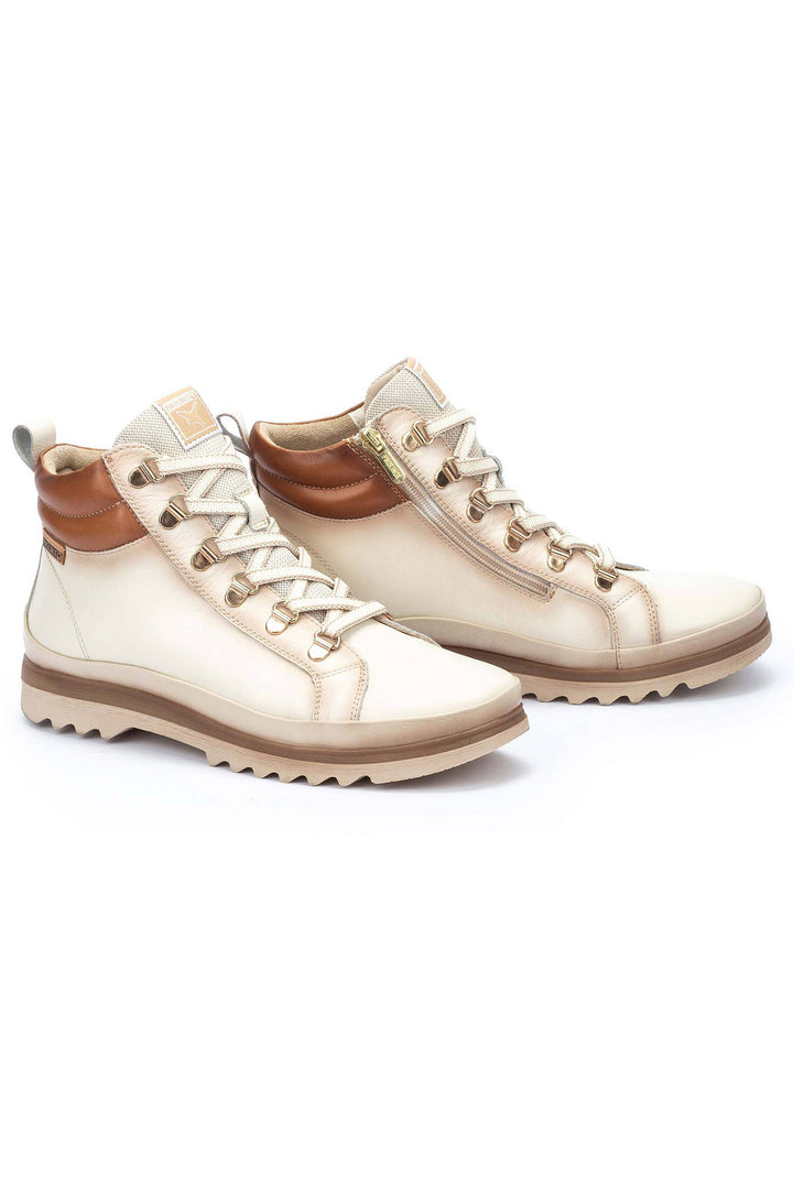 Pikolinos Vigo Leather Lace-Up Ankle Boot Cream W3W-8564C1 - Shirley Allum Boutique