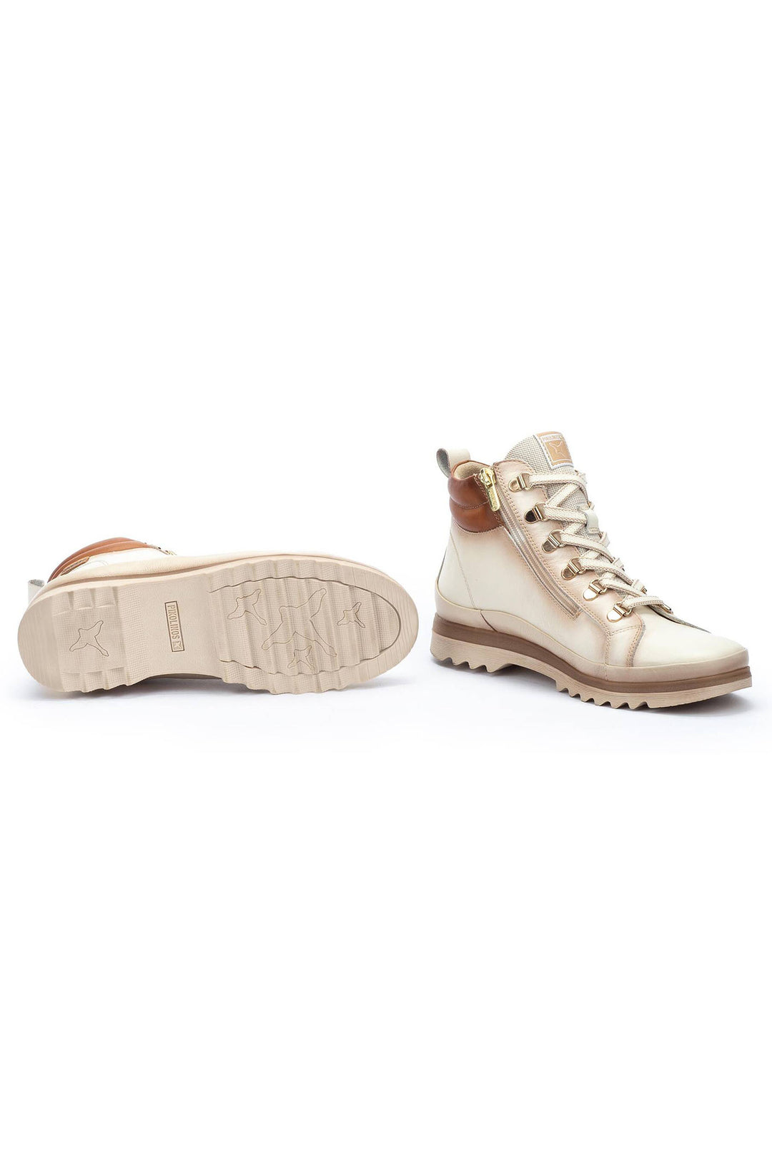 Pikolinos Vigo Leather Lace-Up Ankle Boot Cream W3W-8564C1 - Shirley Allum Boutique