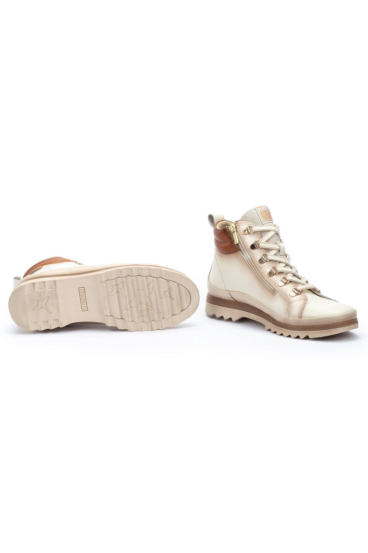 Pikolinos Vigo Leather Lace-Up Ankle Boot Cream W3W-8564C1 - Shirley Allum Boutique