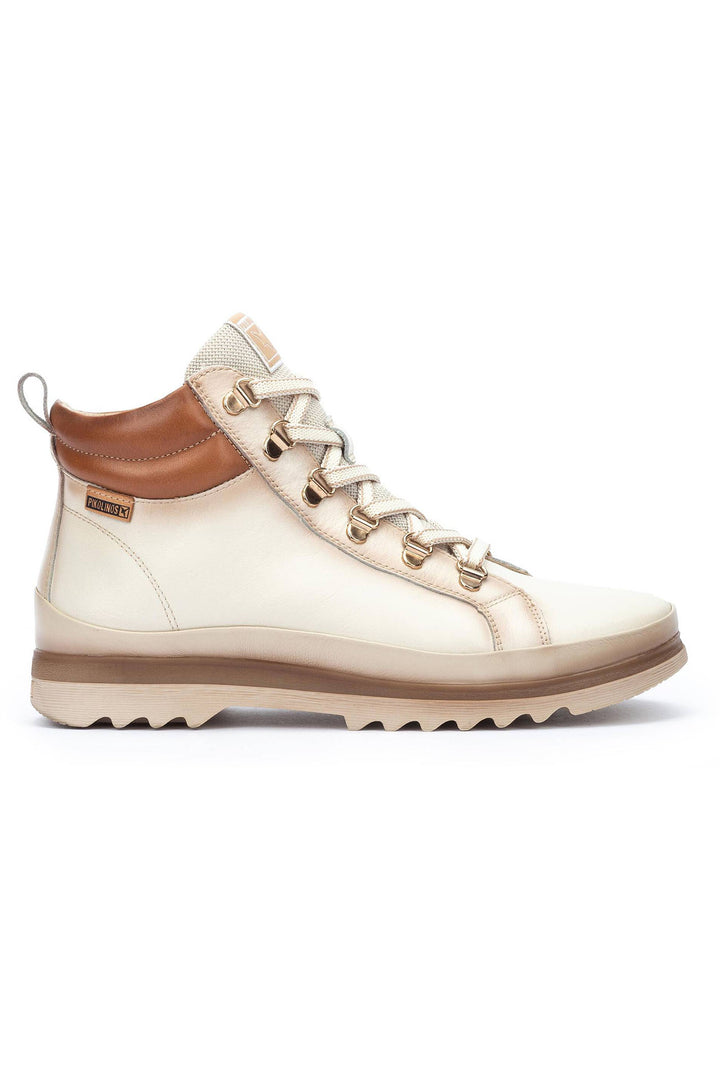 Pikolinos Vigo Leather Lace-Up Ankle Boot Cream W3W-8564C1 - Shirley Allum Boutique