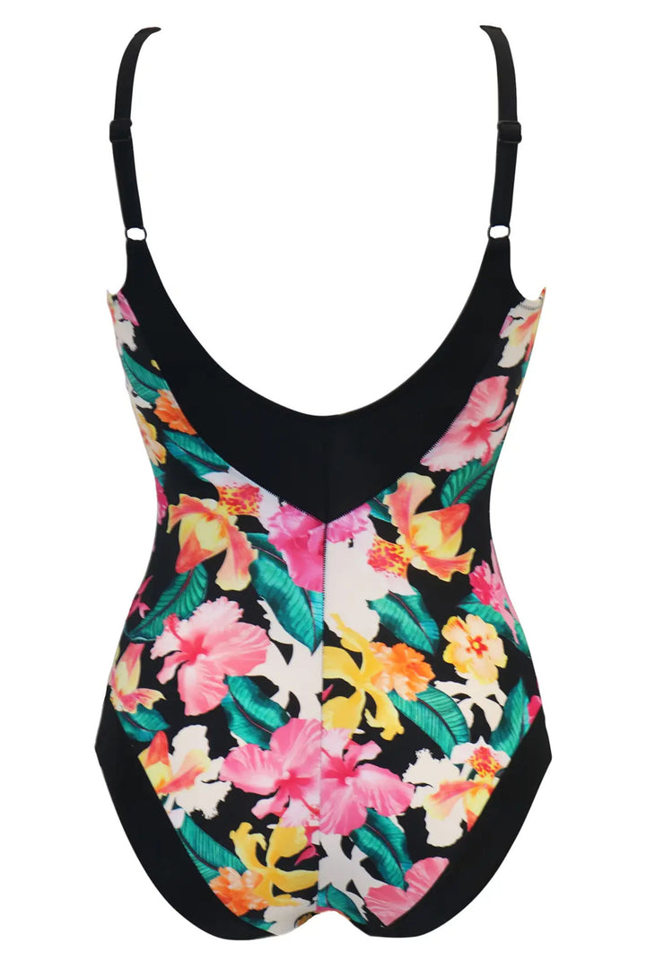 Pour Moi 1425 498 346 Black Floral Contour Tummy Control Swimsuit - Shirley Allum Boutique