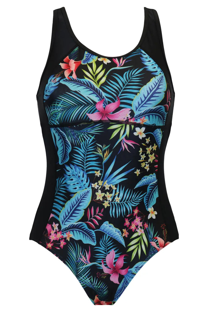 Pour Moi 1428 413 346 Energy Black Tropical Chlorine Resistant Swimsuit - Shirley Allum Boutique