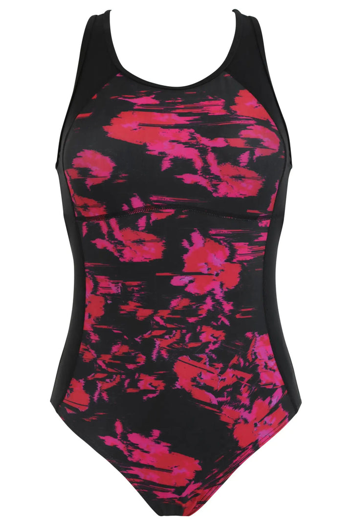 Pour Moi 1428 Energy Black Abstract Floral Chlorine Resistant Swimsuit - Shirley Allum Boutique