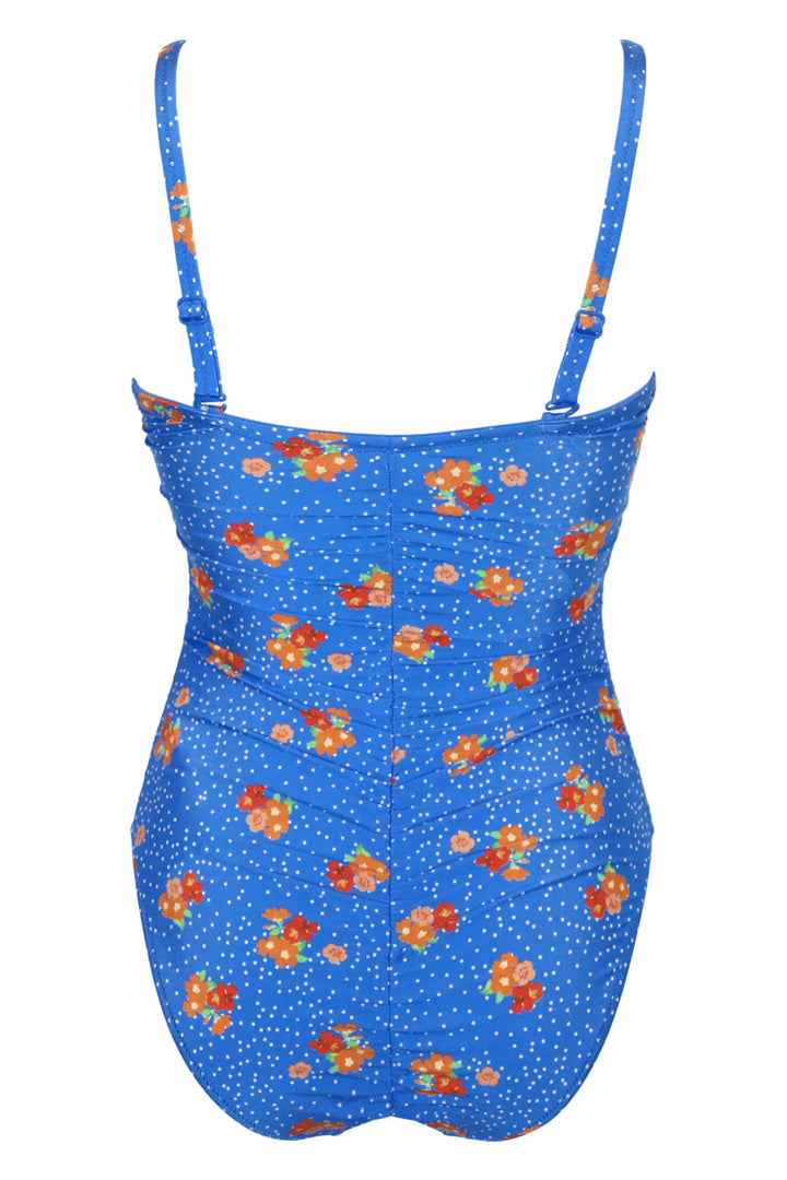 Pour Moi 24910 Santa Cruz Blue Floral Strapless Control Swimsuit - Shirley Allum